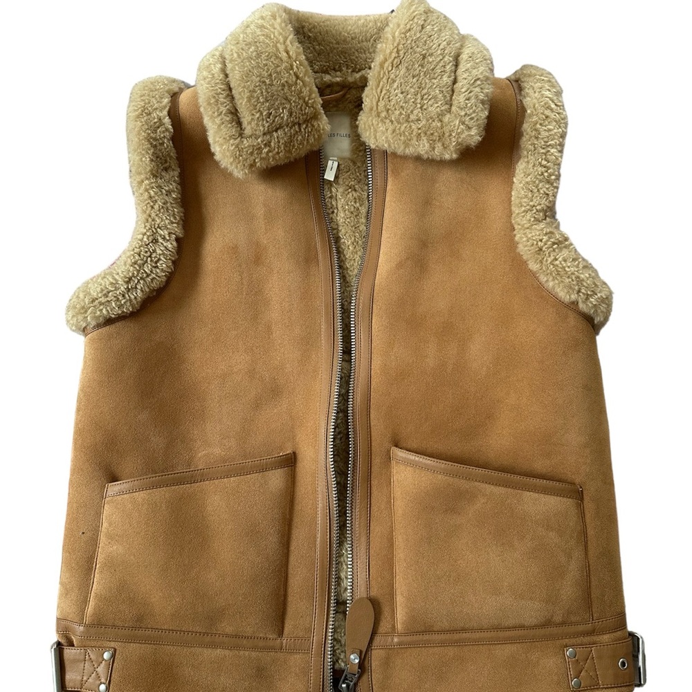 Avec Les Filles Suede Vest Faux Fur